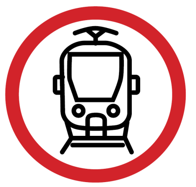 “Beware of Tram!”...
