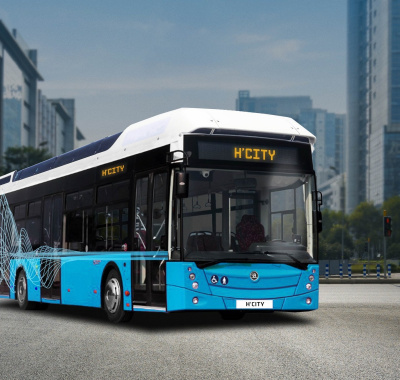Hydrogen-powered bus testing