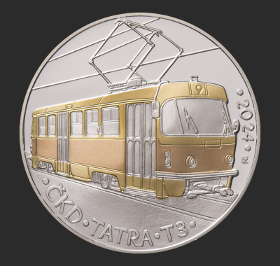 Pamětní mince s tramvají T3